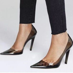 NEW Good American Cinder-F*ckin-Rella Light Smoke Heel, size 10